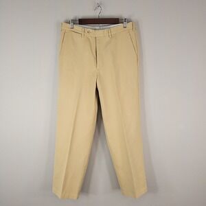 Tommy Bahama Pants Mens 34X30 Golf Trousers Tan Yellow Flat Front Casual Resort